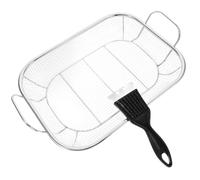 BESTOMZ Panier à Griller en Acier Inoxydable Multifonction Poignée, Facile à Nettoyer, pour Légumes et Barbecue en Plein Air, Set de 1 Panier Pratique