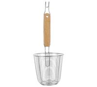 BESTOMZ Panier de Spaghettis en Acier Inoxydable Résistant Chaleur L'usure Poignée en Bois pour Égoutter Nouilles et Raviolis Cuisine