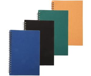 BESTOMZ Papier Kraft Carnet de Notes Spirale 50 Feuilles A5, 4 Pièces | Pages à Plat, Design à Feuilles Mobiles, pour Plans, Messages et Mémos, Bureau et Journalisme