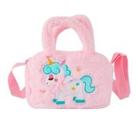 BESTOMZ Paquet Bandoulière Licorne pour Petites Filles en Peluche Ultra Douce, Paquet Fourre-Tout Décoratif Rose Uni, Accessoire Léger et Mignon pour Anniversaire et Usage Quotidien,