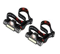 BESTOMZ Phare LED Rechargeable USB Aimant, Sangles Réglables pour Camping | Plastique Noir et Nylon Élastique, Fixation Magnétique Compacte, Usage Extérieur Pluie, Ateliers et Escalade