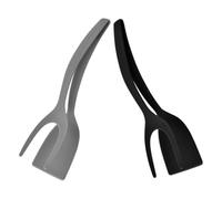 BESTOMZ Pince la Cuisine 2pcs en Nylon pour Cuisson Alimentaire, Spatule Double Pratique Retournement Facile, pour Œufs, Crêpes et Grillades