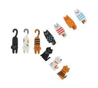 BESTOMZ Pinces à Linge Bois Chat Lot de 10, Clips pour Sachets Snack et Photos, Accessoires pour Artisanat et Maison