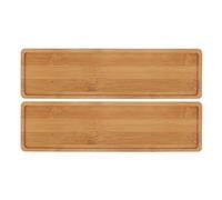 BESTOMZ Plateau de Pot de Fleurs Rectangulaire en Soucoupe 2 Pièces | Khaki, Réutilisable et Peu Décolorant, Limite Glissement et Traces D’eau pour Plantes et Jardinières