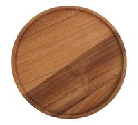BESTOMZ Plateau Tournant Rond en Bois Vintage Desserts | Service de Thé et Collations, Usage Maison, Couleur Café, Décor de Table, pour Hôtes et Amateurs