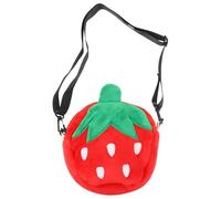 BESTOMZ Pochette Décontractée en Velours Forme Fraise Rouge pour Filles Bandoulière Croisée, Paquet de Rangement Créatif et Adorable Usage Quotidien Couleur Aléatoire
