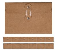 BESTOMZ Pochettes à Documents avec Fermeture à Cordon Lot de 20 en Papier Kraft Marron Organisateur de Dossiers de Bureau Vintage pour Envoi D'invitations et Étude