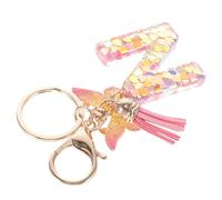 BESTOMZ Porte-clés Initiale en Résine et Pompon, Accessoire Chic et Résistant pour Clés de Maison ou Voiture, Décoration pour Paquet et Porte-cartes