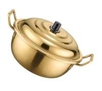 BESTOMZ Pot de Nouilles en Acier Inoxydable avec Double Poignée, Marmite Coréenne Pratique, Facile à Porter et Verser, Cuisine Maison
