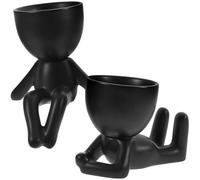 BESTOMZ Pots à Succulentes en Céramique Lot de 2 Forme Humaine, Décorations Modernes Nordiques pour Intérieur, Figurines Ornementales pour Salon