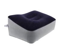 BESTOMZ Repose-Pieds Gonflable de Voyage Bleu Gris, Tapis Autogonflant Léger et Compact, Coussin Antidérapant pour Avion, Train, Camping et Bureau, Matelas de Camping Portable