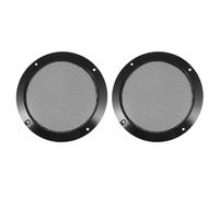 BESTOMZ Réseaux de Haut-parleurs Audio 15 cm 2 pièces, Filets de Protection pour Audio de Voiture, protecteurs de Haut-parleurs, Grille décorative Noire, Maillage Fin en Plastique et Fer,