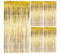 BESTOMZ Rideau Fond Scintillant Léger en Pet 2pcs à Franges Métalliques Or pour Décoration de Fête Élégante pour Ambiance Party