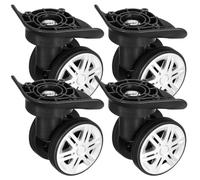 BESTOMZ Roues Universelles pour Valises à Double Rangée Pivotantes 360°, Kit Réparation Vis et Tournevis, Matériau TPE et PP, pour Valises de Voyage Lourdes, Lot de 4 Pièces