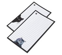 BESTOMZ Set de Blocs-notes Autocollants Chats Noirs Adorables en Papier Lot de 2 Écriture Facile et Déchirables, Fournitures Scolaires Cuisine ou L'école