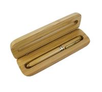 BESTOMZ Stylo de Bureau en Bambou avec Boîte, Expérience D'écriture Légère et Fluide, Ensemble Créatif pour Étudiants la Maison L'école