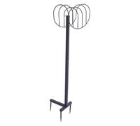 BESTOMZ Support de Tuyau D'arrosage Robuste en Fer pour Terrasse, Noir | Autoportant, Pointes au Sol, Format 120x40x22cm, Usage Extérieur Patios