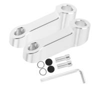 BESTOMZ Support D'extension Installation Facile de Rétroviseur de Moto Moto en Alliage D'aluminium Argenté Trous Plats et Inclinés pour Élargir le de
