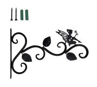BESTOMZ Support Mural pour Jardinière en Fer Noir Antirouille Grosse Capacité de Charge, Crochet Minimaliste pour Décoration Extérieure Suspendre de Plantes