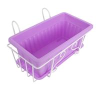 BESTOMZ Support pour Pots de Fleurs Suspendu Petit Modèle Violet Étagère Blanche et Plateau, Jardinière Rectangulaire pour Balcon et Jardin, Accessoire Pratique pour Plantation