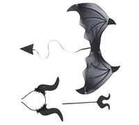 BESTonZON 1 Ensemble De Déguisement De Bal Bandeaux D'Halloween Cornes De Diable Costume De Diable Ailes Et Queue De Diable Vêtements De Queue De Diable Bandeaux De Tête Bandeau