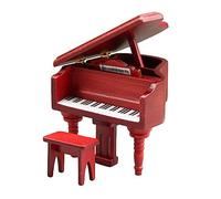 BESTonZON 1 Ensemble De Mini Piano Maison Miniature Piano Modèle Maison De Poupée Miniature Piano Maison De Poupée Piano Bois Rouge
