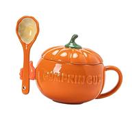 BESTonZON 1 Ensemble En Céramique Citrouille Tasse Jus Tasses Bol À Soupe En Céramique Cuillère Ensemble Le Bureau Automne Décor Mignon Bureau Café Citrouille