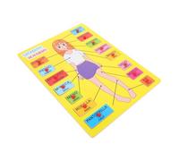 BESTonZON 1 Ensemble Puzzle Éducatif Bois Corps Humain Espagnol de Jouets pour Garçon Fille Apprentissage des Parties Corps Puzzle Bois et Réutilisable pour Comprendre la Structure