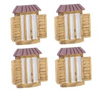 BESTonZON 1 Jeu Accessoires De Fenêtre en Résine Décoration De Jardin Ornements De Fées Extérieurs Fenêtres Miniatures Chambre Mini Figurines en Résine Fenêtre Miniature Mini 4 pièces