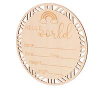 BESTonZON 1 Jeu Accessoires Photo en bois signe de bienvenue de bébé signe d'annonce de naissance infantile cartes jalons imprimables signe de naissance signes de nom de bébé pour la crèche