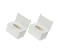 BESTonZON 1 Jeu Boîte De Mouchoirs Humides Conteneur De Lingettes Pour Bébé Porte-lingette Distributeur De Lingettes Essuyer Le Cas Porte Lingettes Plastique Blanche 2 Pièces
