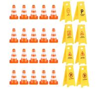 BESTonZON 1 Jeu de Mini cônes de signalisation : Ensemble de Jouets pour Enfants avec Panneaux de signalisation - Mini-barricades de signalisation pour enseigner la sécurité dans des environnements