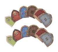 BESTonZON 1 Jeu Décoration De Jardin Porte De Fée Nain Portes De Fées pour Arbres Extérieur Petit Ornement pour Porte Nain Maison Porte De Jardin Féerique Mini Porte De Forêt 12 pièces