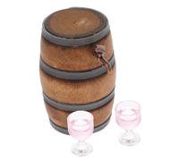 BESTonZON 1 Jeu Tonneau De Vin Dollhouse Baril De Mini Verres à Vin Récipient à Vin De Maison De Mini Tonneau De Bière Petit Tonneau De Vin Accessoires Verre De Vin N116 Résine
