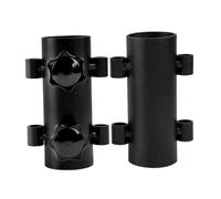 BESTonZON 1 Jeu Tube De Poteau D'auvent Fixé Ajustable Pelouse Montable Debout Store pour Support De Tige De Tente Réglable Porte-canopée Porte-Parasol Acier Black 2 Pièces