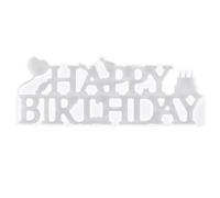 BESTonZON 1 Pc Pochoir Joyeux Anniversaire Moules En Silicone Pour Résine Décoration De Bureau Bricolage Moule à Chocolat Moule En Silicone Cristal Une Résine Époxy Self Made Gel De Silice