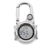 BESTonZON 1 Pièce Montre De Poche Extérieure Montre Gousset Montre De Survie Hommes Boussole De Montre De Poche Montre De Poche Numérique Robuste Silver Matériau Métallique