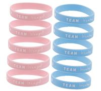 BESTonZON 10 Pièces bracelet révélateur de genre faveurs de fête de bébé bracelet bébé bracelets d'équipe bébé révèle des décorations bébé révèle des idées Gel de silice