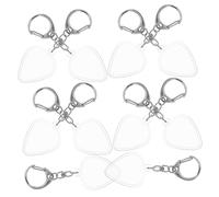 BESTonZON 10 Pièces Guitar Plectrum Case Keychain Portable Transparent Pick Holder for Acoustic and Electric Guitar Accessories