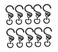 BESTonZON 10 pièces Lot de Anneaux de Suspension Tournants Noirs pour Pots de Fleurs Crochets Robustesse pour Balcon Jardin et Intérieur Support Pivotant pour Planteurs et Pots Suspendus