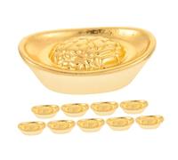 BESTonZON 10 Pièces Ornements Miniatures Alliage pour Maison de Poupée Décoration Ingot Chinoise pour Bureau et Décorations Artisanales
