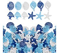 BESTonZON 100 Décorations en Bois à Suspendre Style Méditerranéen Motifs Étoiles de Mer Coquillages et Poissons Petite Taille Mixte Océan Légères et Faciles à Utiliser pour Décoration