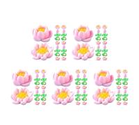 BESTonZON 100 Fleurs De Lotus Flottantes Artificielles Et Coussinets Nénuphars Miniatures en Résine pour Aquariums Jardins De Fées Décoration D'Étang Idéal pour Les Terrariums Et La