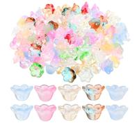 BESTonZON 100 Perles en Verre de Fleur de Muguet Multicolores 100 Pièces pour Création de Bijoux DIY Breloques Pendentifs pour Bracelets Colliers et Accessoires Créatifs