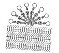 BESTonZON 100 pièces Connecteur de Émerillon Rotatif pour Eaux et Salées Anneaux Flexibles Antienlacement Accessoire Leurres pour Amateurs et