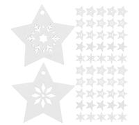 BESTonZON 100 Pièces Étoiles en Bois Brut Ajourées 30 MM Blanc Mix 100 Pcs, Décorations d'Étoile pour Bricolage DIY, Ornements Artisanaux Légers pour Sapin de Noël et Décorations Murales
