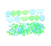 BESTonZON 100 Pièces Lumineuses Décoratives Galets Phosphorescents Bleus et Verts pour Aquarium Jardin Terrasse et Pelouse Galets Décoratifs Sécurisés et Polyvalents