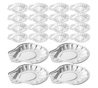 BESTonZON 100 Pièces Plateaux Jetables Assiettes à Huîtres Présentation Élégante en Aluminium Argenté Résistantes au Four Congélateur pour Barbecue et Cuisson des Fruits de Mer