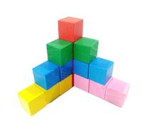 BESTonZON 100Pièces Cubes Bois pour Éducation Précoce Blocs Carrés Mathématiques Multicolores pour Garçon Fille Accessoire Pédagogique pour Jouer