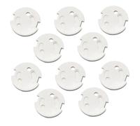 BESTonZON 10pièces Lot De Caches-prises Abs Rondes Pour Prises Françaises Protection Sécurisée Et Adhésive